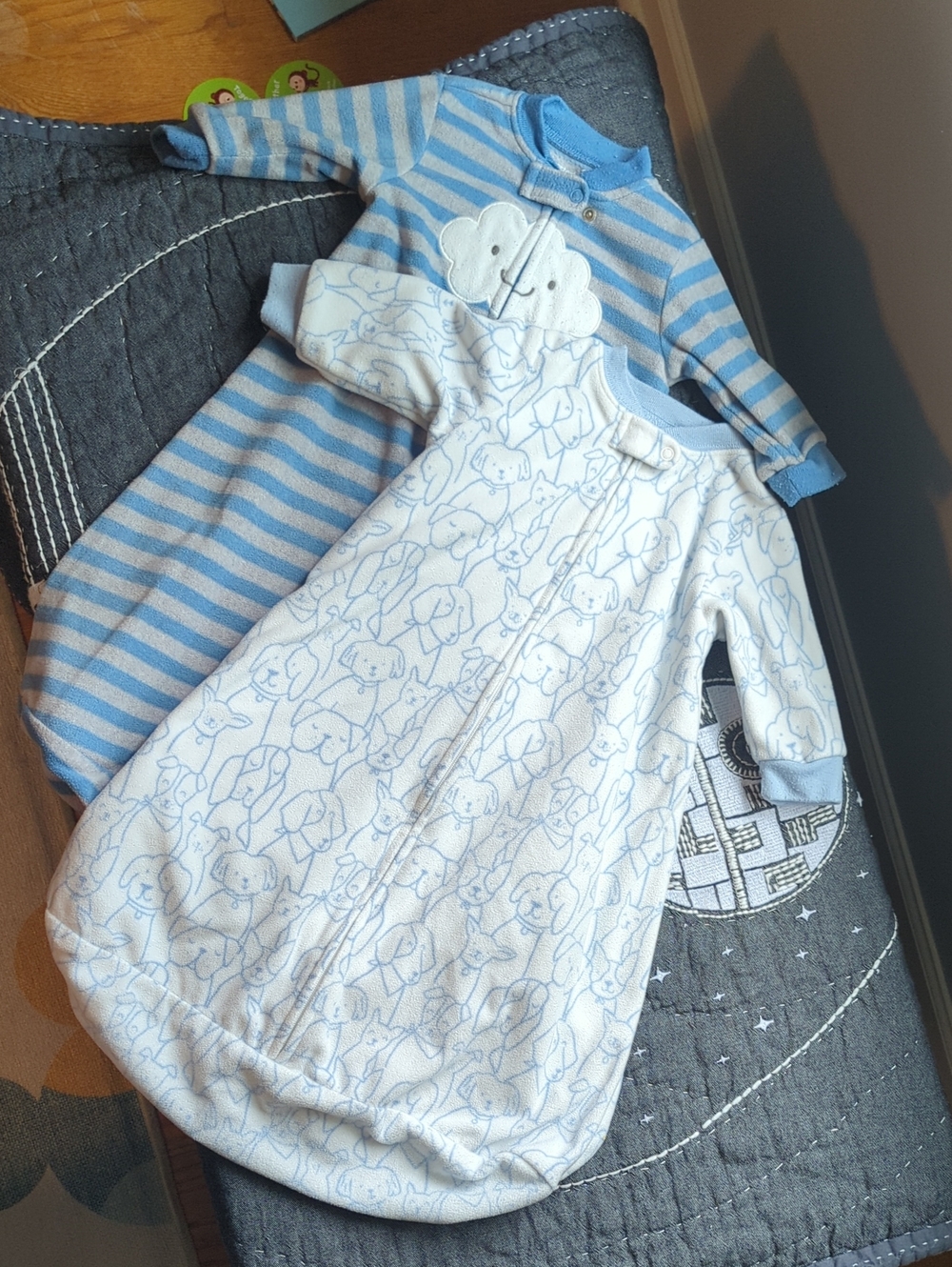 Carter's Blue Stripe and Puppy-Print Sleep Sacks